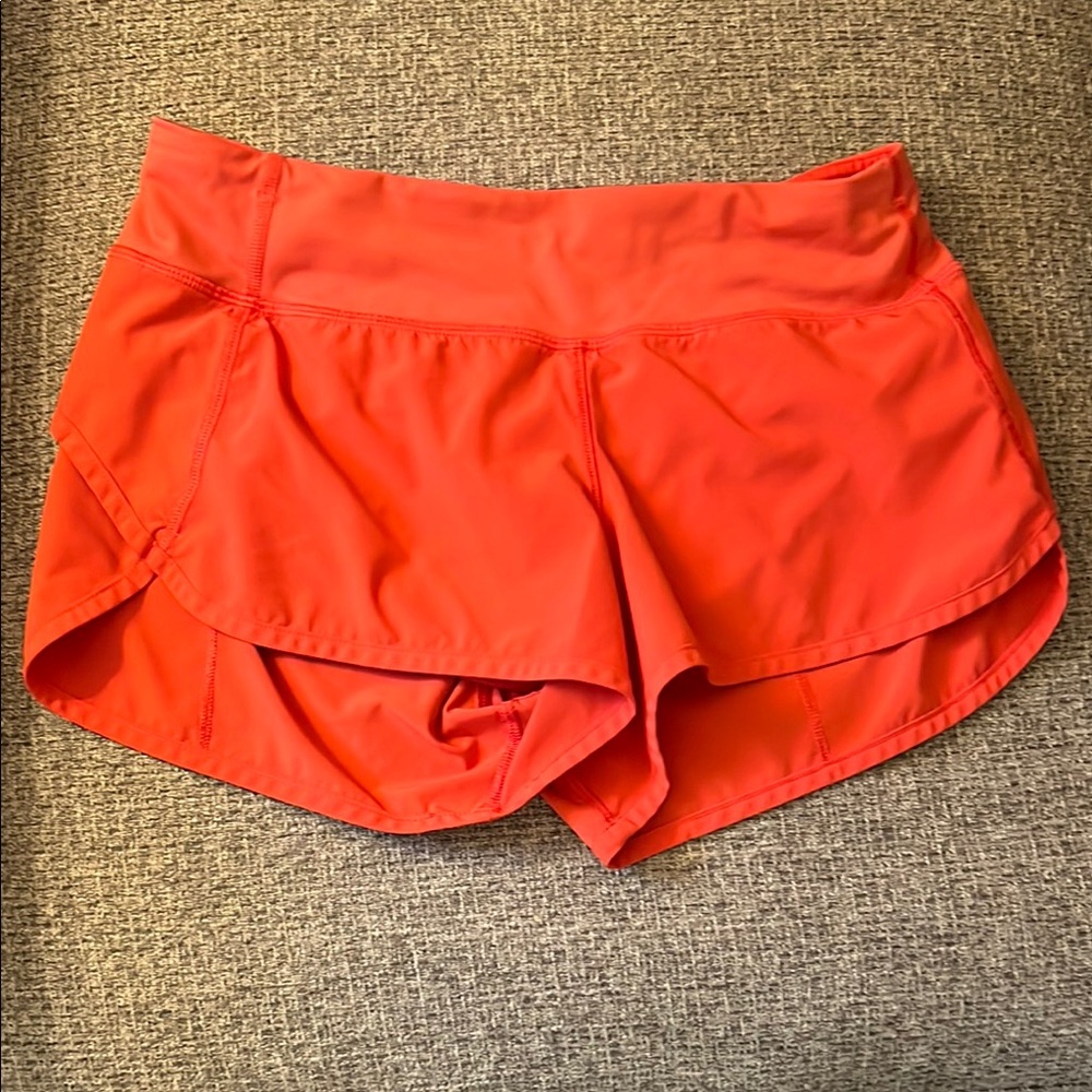 Lululemon Athletica Bright Red Athletic Shorts